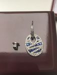 SOLID 18 CARAT WHIE GOLD SAPPHIRE AND DIAMOND EARRING WSCOCH