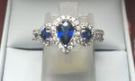 SOLID 18 CARAT WHITE GOLD DIAMOND AND SAPPHIRE RING KEYR027747
