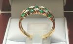 SOLID 18 CARAT YELLOW GOLD EMERALD RING RTR158E