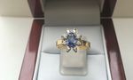 SOLID 9 CARAT CEYLON SAPPHIRE and DIAMOND RING DD10447