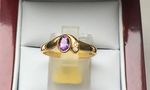 SOLID 9 CARAT GOLD RING NATURAL  AMYTHEST DDR411