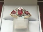 SOLID 9 CARAT GOLD RUBY AND DIAMOND RING RT5R16583R