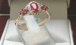 SOLID 9 CARAT GOLD RUBY AND DIAMOND RING RT5R16583R