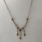 SOLID 9 CARAT YELLOW GOLD CHAIN WITH GARNET AND PEARL CJN265A