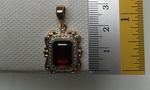 SOLID 9 CARAT YELLOW GOLD GARNET PENDANT CJ PNL