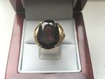 SOLID 9 CARAT YELLOW GOLD GARNET RING DDR813