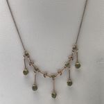 9 CARAT YELLOW GOLD NECKCHIN WITH PERIDOT AND PEARL CJN224