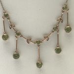 SOLID 9 CARAT YELLOW GOLD NECKCHIN WITH PERIDOT AND PEARL CJN224