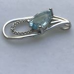 SOLID SILVER AND NATURAL TOPAZ PENDANT HKPDEM103