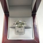 SOLID SILVER GREEN AMETHYST RING AGR2124707