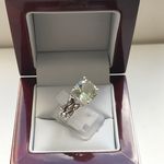 SOLID SILVER GREEN AMETHYST RING AGR2124707