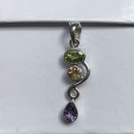 SOLID SILVER MULTI GEMSTONE PENDANT AGPA2253105