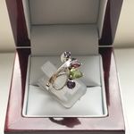 SOLID SILVER MULTI GEMSTONE RING AGR21403