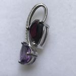 SOLID SILVER NATURAL AMETHYST AND GARNET PENDANT HKDEM105