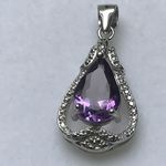 SOLID SILVER NATURAL AMETHYST PENDANT HKPDDM168