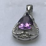 SOLID SILVER NATURAL AMETHYST PENDANT HKPDDM168