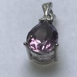 SOLID SILVER NATURAL AMETHYST PENDANT HKPDE104