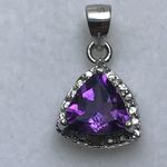 SOLID SILVER NATURAL AMETHYST PENDANT HK PDEM42T