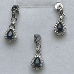 SOLID SILVER NATURAL SAPPHIRE WKEM131
