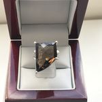 SOLID SILVER SMOKEY QUARTZ RING AGR20223