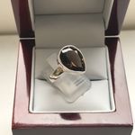 SOLID SILVER SMOKEY QUARTZ RING AGR20229372